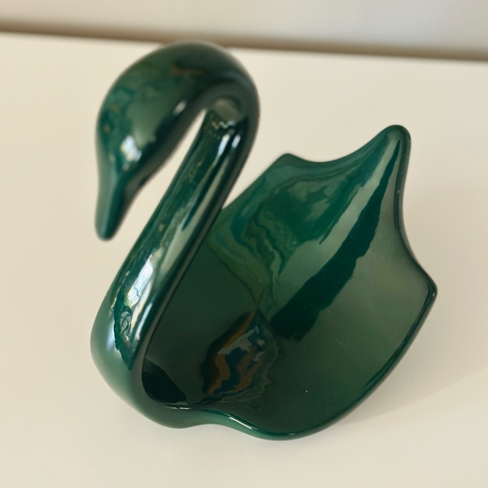 GREEN SALE 🍀 Dark green ceramic swan - Picture 11 of 12
